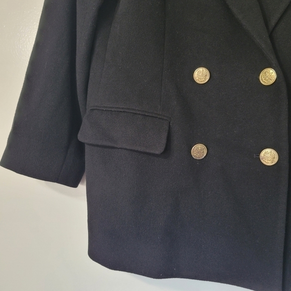 Talbots Petites Black Wool Cashmere Blend Coat Size 16P - Picture 6 of 10